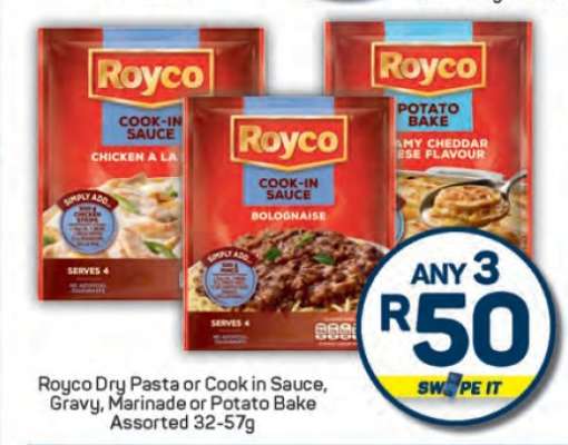 Royco Dry Pasta or Cook in Sauce, Gravy, Marinade or Potato Bake