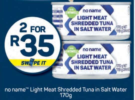 no name™ Light Meat Shredded Tuna in Salt Water 170g