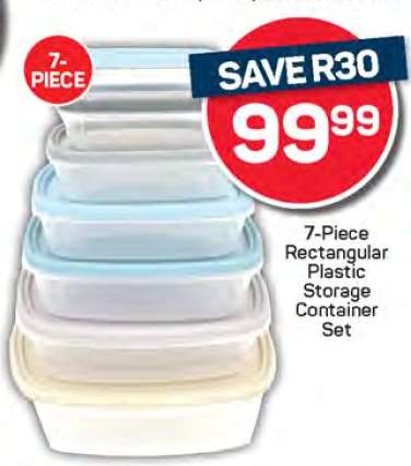7-Piece Rectangular Plastic Storage Container Set