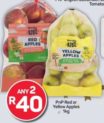 PnP Red or Yellow Apples 1kg