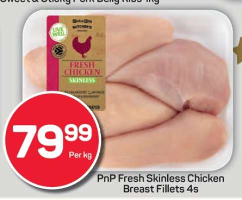 PnP Fresh Skinless Chicken Breast Fillets 4s