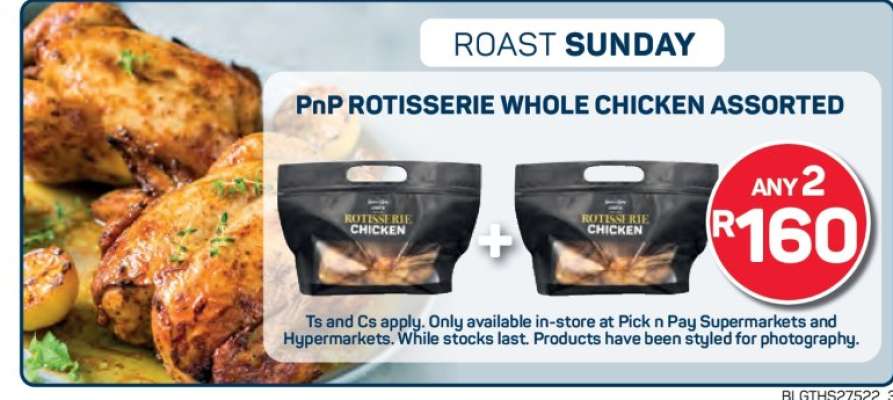 PnP Rotisserie Whole Chicken Assorted