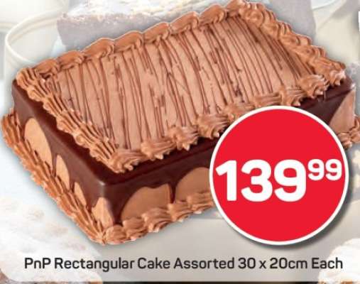 PnP Rectangular Cake Assorted 30 x 20cm Each
