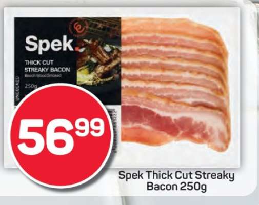 Spek Thick Cut Streaky Bacon 250g