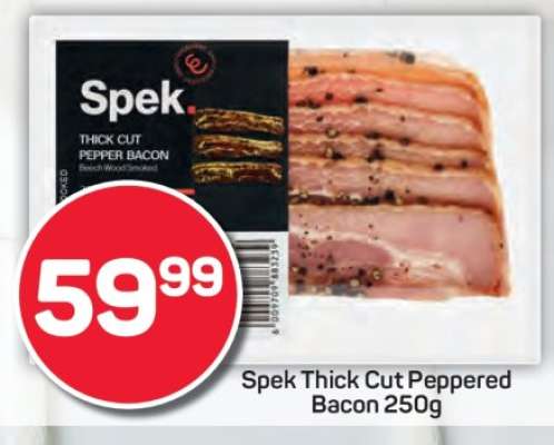 Spek Thick Cut Peppered Bacon 250g