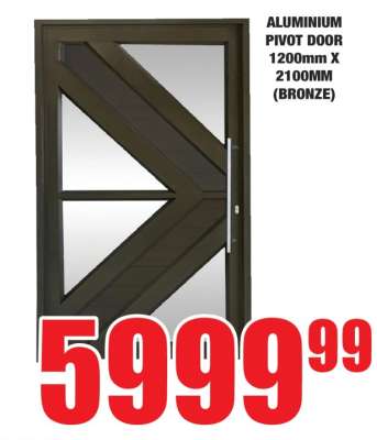 ALUMINIUM PIVOT DOOR 1200MM X 2100MM (BRONZE)