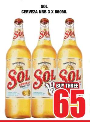 SOL CERVEZA NRB 3 X 660ML
