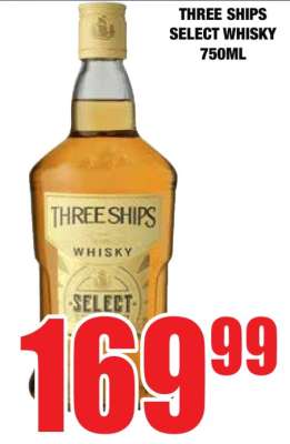 Three Ships Select Whisky 750ml
