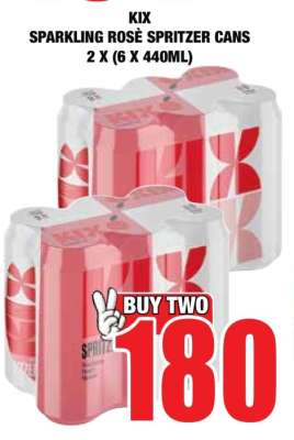 KIX Sparkling Rosè Spritzer Cans 2 x (6 x 440ml)