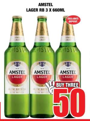 AMSTEL LAGER RB 3 X 660ML