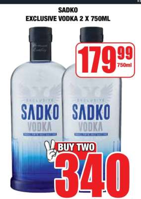 SADKO EXCLUSIVE VODKA 2 X 750ML
