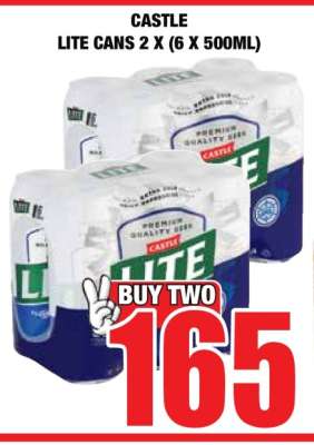 CASTLE LITE CANS 2 X (6 X 500ML)