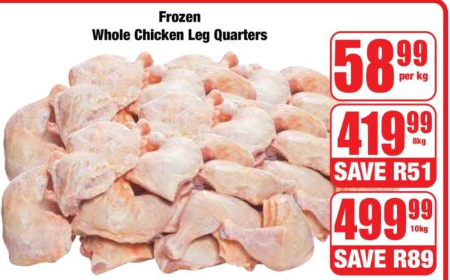 Frozen Whole Chicken Leg Quarters