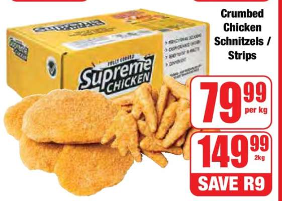Crumbed Chicken Schnitzels / Strips