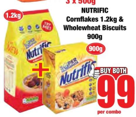 NUTRIFIC Cornflakes 1.2kg & Wholewheat Biscuits 900g