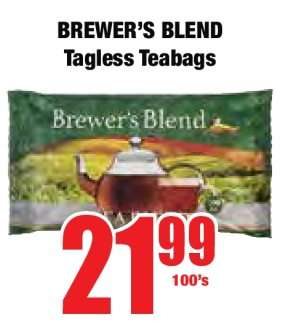 BREWER'S BLEND Tagless Teabags