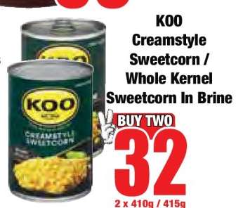 KOO Creamstyle Sweetcorn / Whole Kernel Sweetcorn In Brine