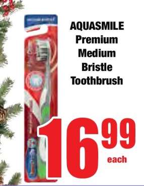 AQUASMILE Premium Medium Bristle Toothbrush