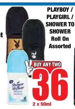 PLAYBOY / PLAYGIRL / SHOWER TO SHOWER Roll On Assorted