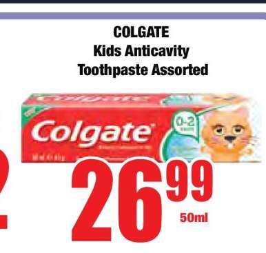 COLGATE Kids Anticavity Toothpaste Assorted