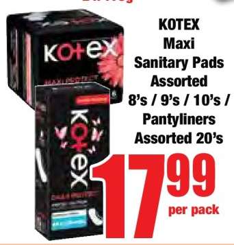 Kotex Maxi Sanitary Pads Assorted