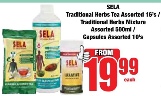 SELA Traditional Herbs Tea Assorted 16's / Traditional Herbs Mixture Assorted 500ml / Capsules Assorted 10's