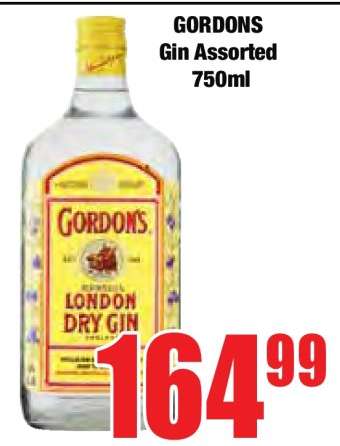 GORDONS GIN ASSORTED 750ML