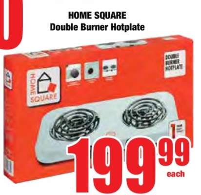 HOME SQUARE Double Burner Hotplate