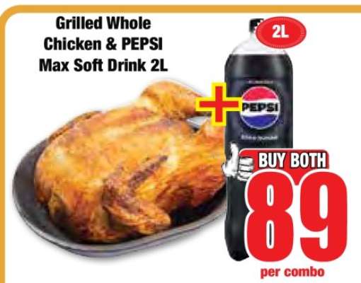 Grilled Whole Chicken & PEPSI Max Soft Drink 2L