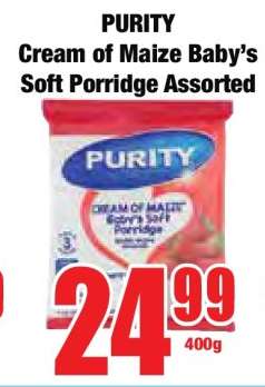 PURITY Cream of Maize Baby's Soft Porridge Assorted