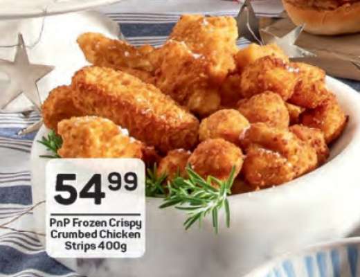 PnP Frozen Crispy Crumbed Chicken Strips 400g