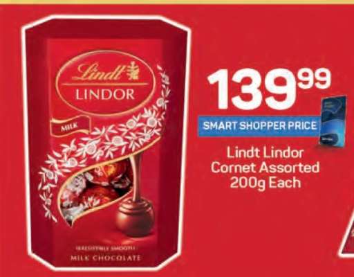Lindt Lindor Cornet Assorted 200g Each