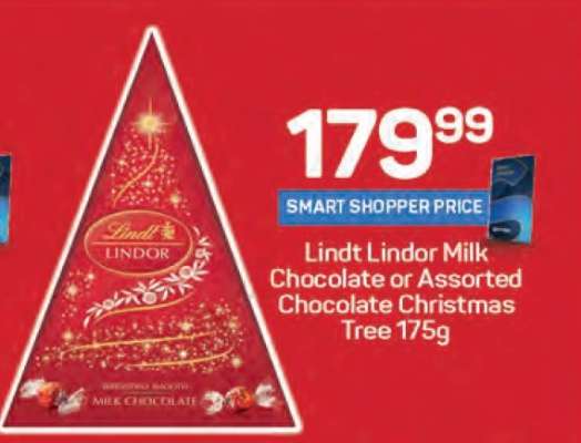 Lindt Lindor Milk Chocolate or Assorted Chocolate Christmas Tree 175g