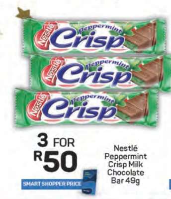 Nestlé Peppermint Crisp Milk Chocolate Bar 49g