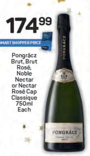Pongrácz Brut, Brut Rosé, Noble Nectar or Nectar Rosé Cap Classique