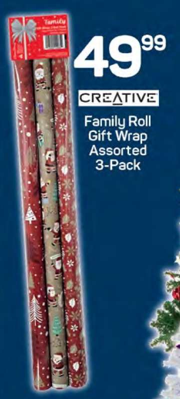 Family Roll Gift Wrap Assorted 3-Pack