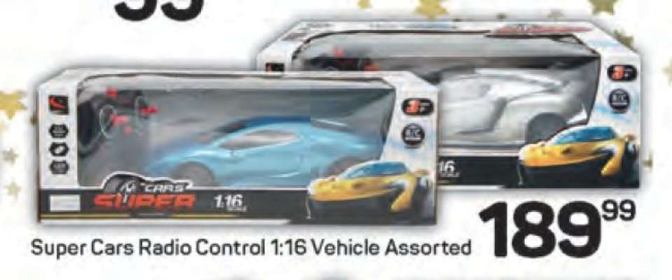 Super Cars Radio Control 1:16 Vehicle Assorted