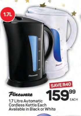Pineware 1.7 Litre Automatic Cordless Kettle