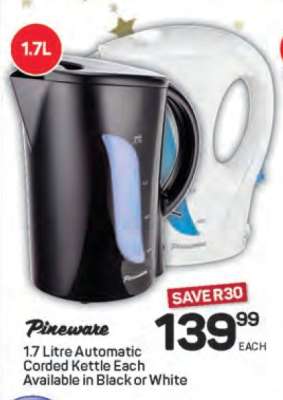 Pineware 1.7 Litre Automatic Corded Kettle