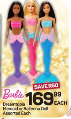 Barbie Dreamtopia Mermaid or Ballerina Doll