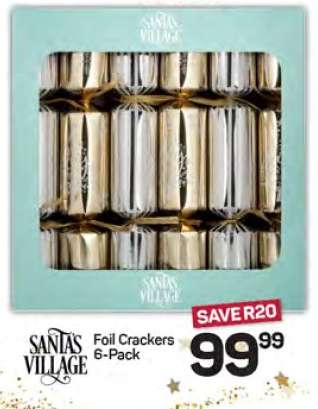 Santa's Village Foil Crackers 6-Pack