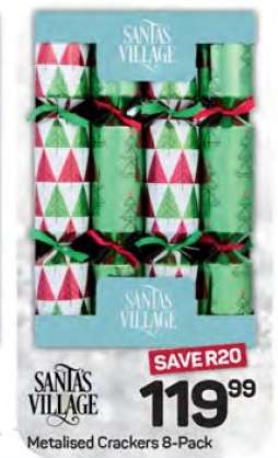 Santa's Village Metalised Crackers 8-Pack