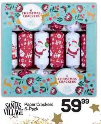 Santa's Village Paper Crackers 6-Pack