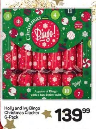 Holly and Ivy Bingo Christmas Cracker 6-Pack