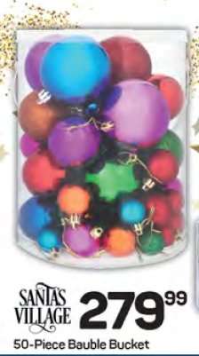 Santa's Village 50-Piece Bauble Bucket