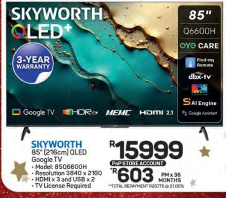 SKYWORTH 85'' QLED Google TV