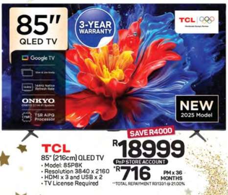 TCL 85" QLED TV