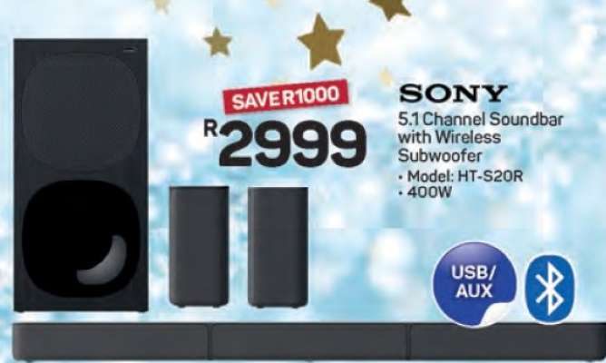 SONY 5.1-Channel Soundbar with Wireless Subwoofer