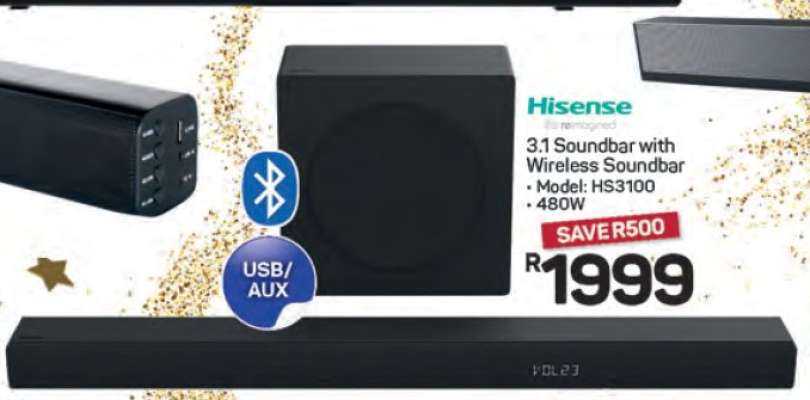 Hisense 3.1 Soundbar with Wireless Soundbar