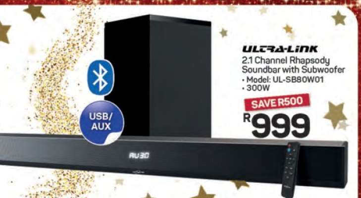 Ultra-Link 2.1 Channel Rhapsody Soundbar with Subwoofer